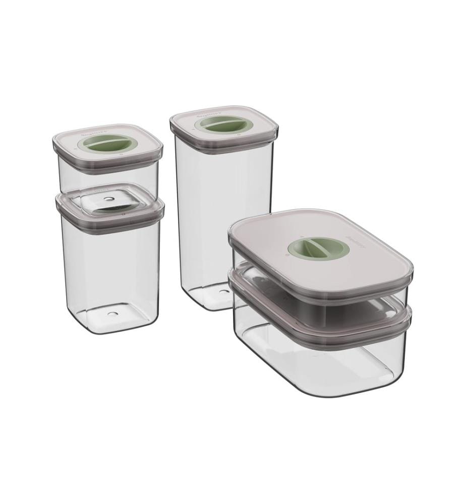 BERGHOFF - Récipients à provisions Set Leo Smart Seal 5 pièces, Transparent