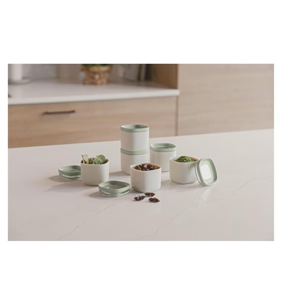 BERGHOFF - Récipients à provisions Set Leo Balance 6 pièces, 0.16 l, Vert/Gris