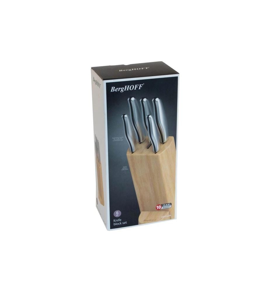 BergHOFF Messerblock-Set mit Messer Entity 6-teilig Braun/Silber