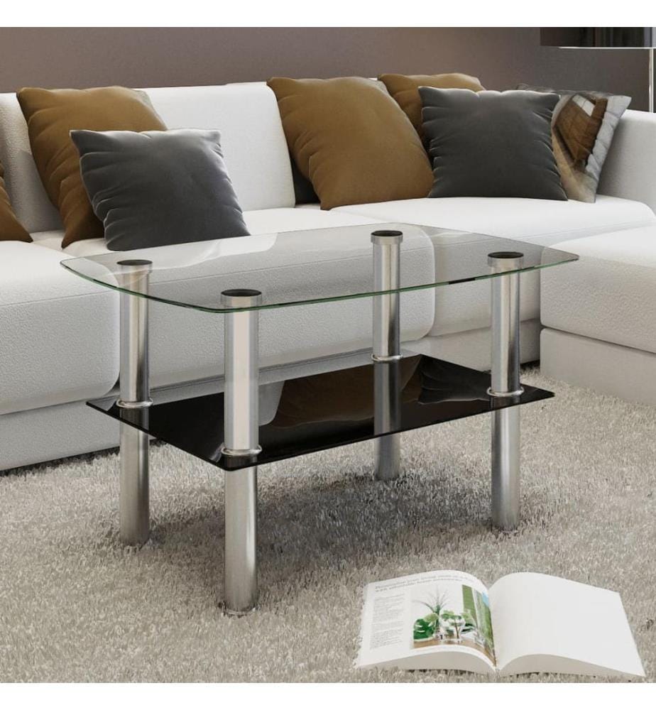 Couchtisch mit Ablage Glas