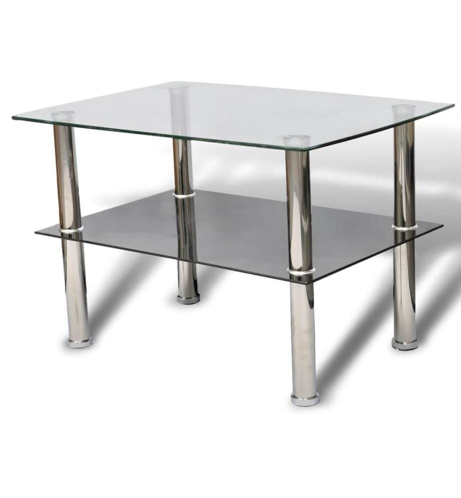 Couchtisch mit Ablage Glas