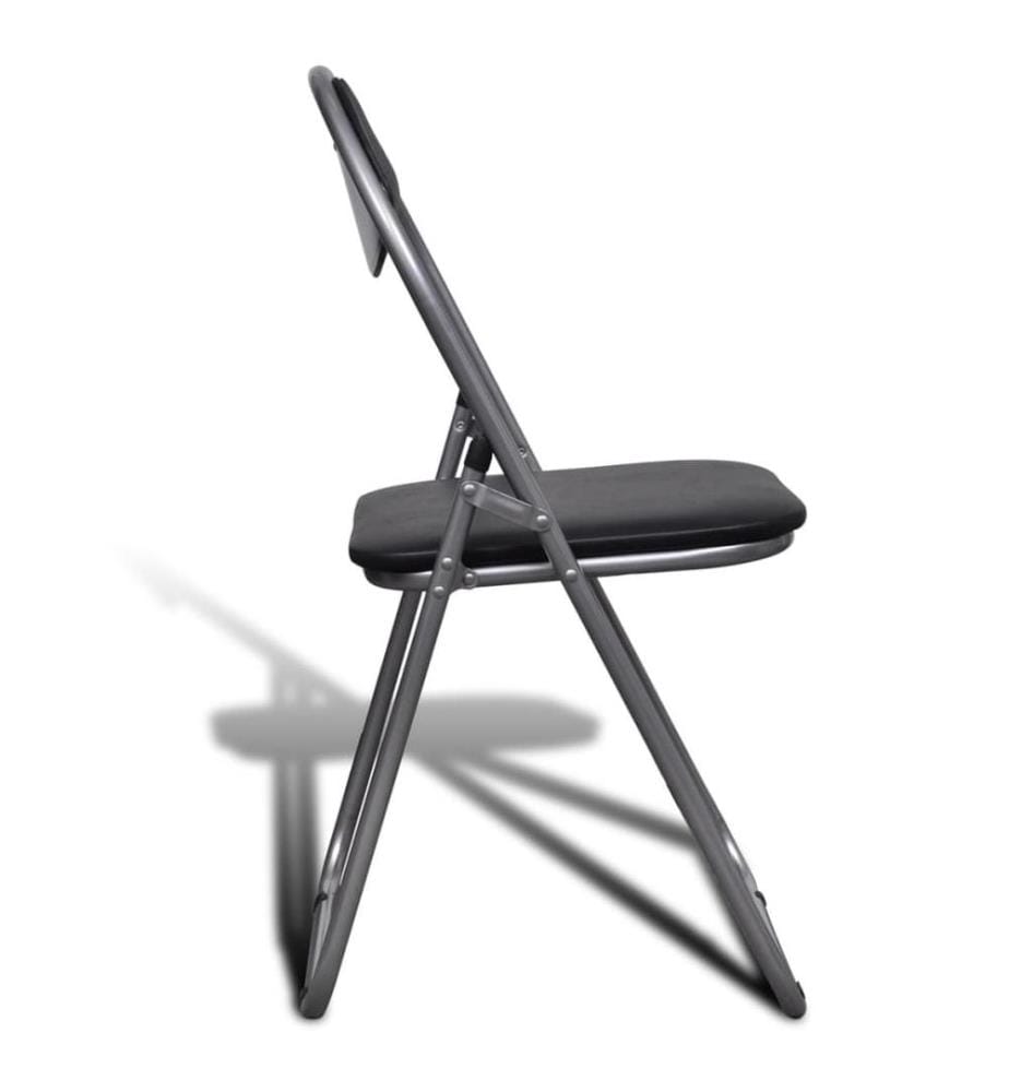 Chaises à manger pliables lot de 6 noir similicuir et acier