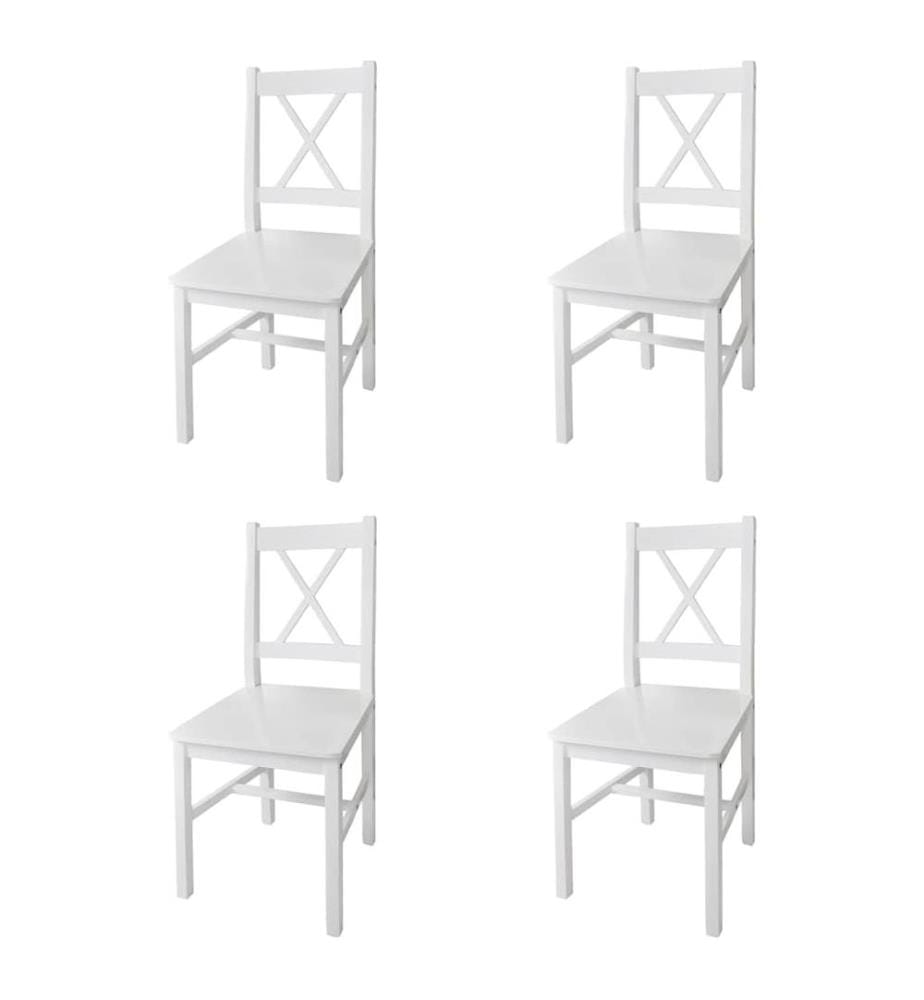 Chaises à manger lot de 4 blanc bois de pin
