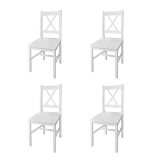Chaises à manger lot de 4 blanc bois de pin