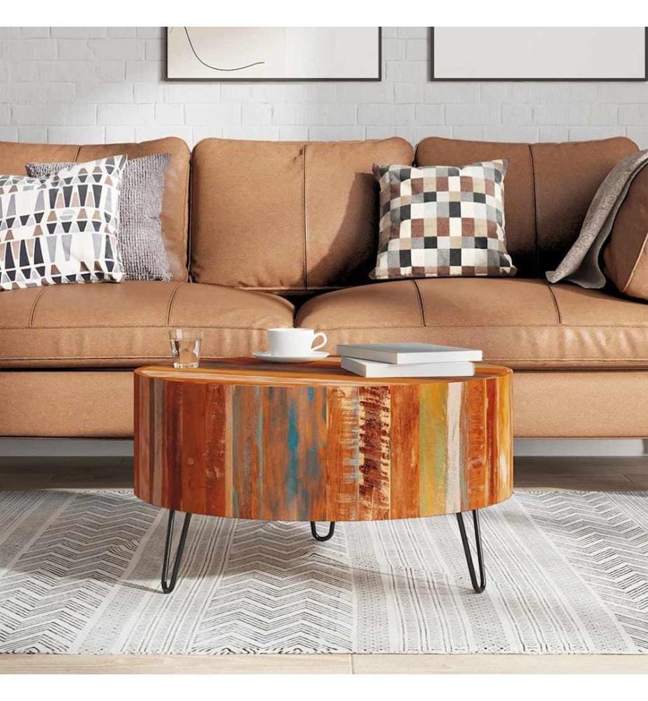 Table basse ronde Bois massif de récupération