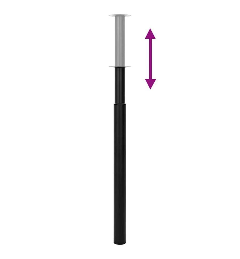 2 x Teleskopfuss Tischfuss Stützfuss Tischbein Schwarz 710 mm-1100 mm