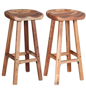 Tabourets de bar lot de 2 bois d'acacia massif