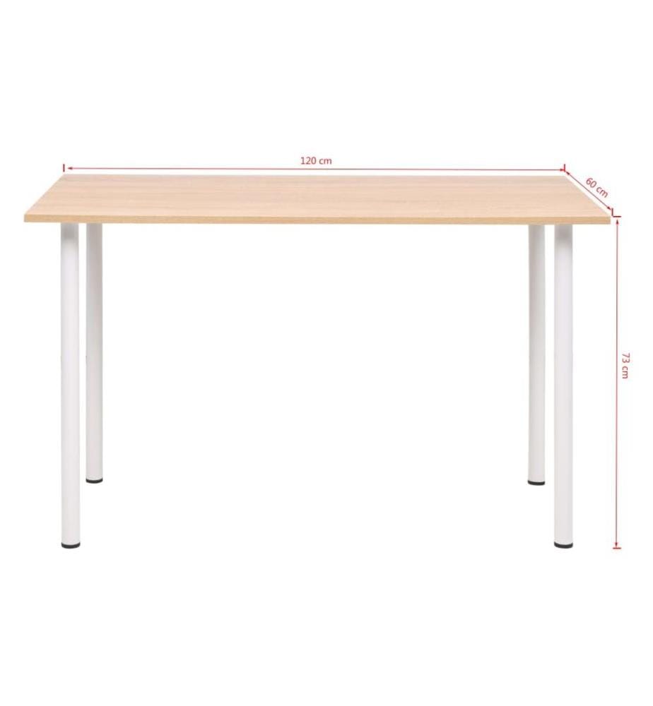 Table à manger 120x60x73 cm Chêne et blanc