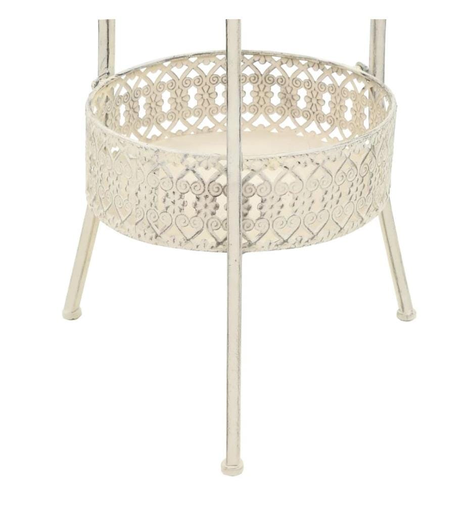 Bistrotisch Vintage-Stil Rund Metall 40 x 70 cm Weiss