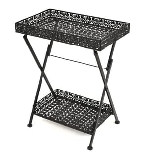 Beistelltisch Klappbar Vintage Metall 58 x 35 x 72 cm Schwarz
