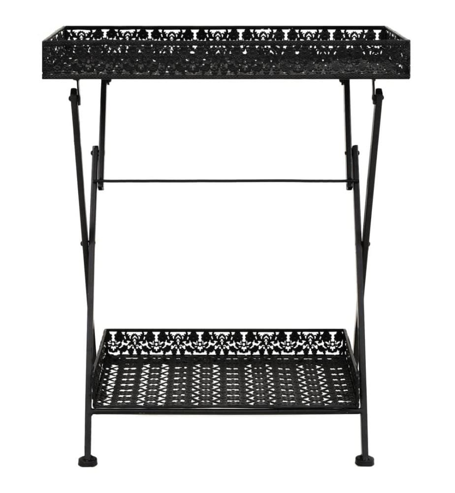 Beistelltisch Klappbar Vintage Metall 58 x 35 x 72 cm Schwarz