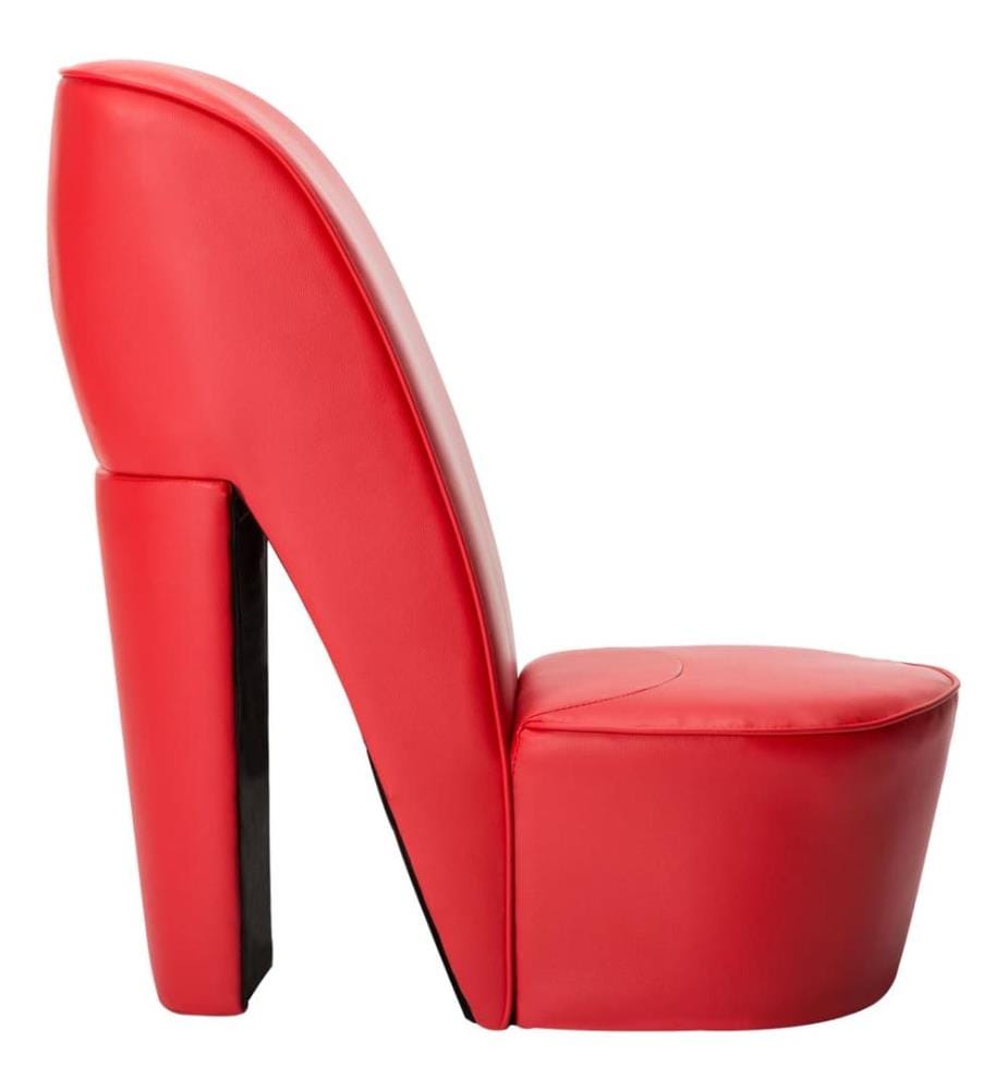 Chaise en forme de chaussure à talon haut Rouge Similicuir