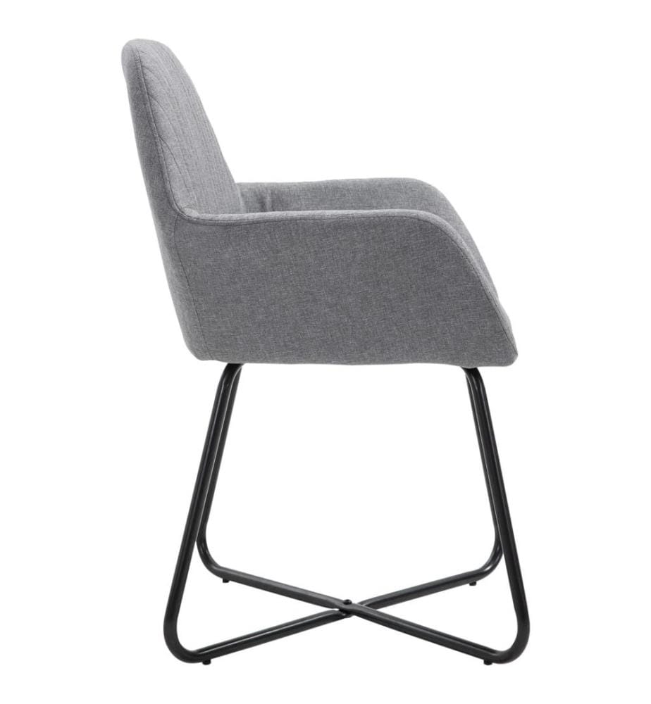 Chaises à manger lot de 2 gris clair tissu