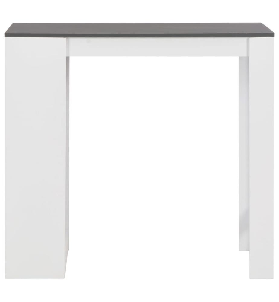 Table de bar avec étagère Blanc 110x50x103 cm