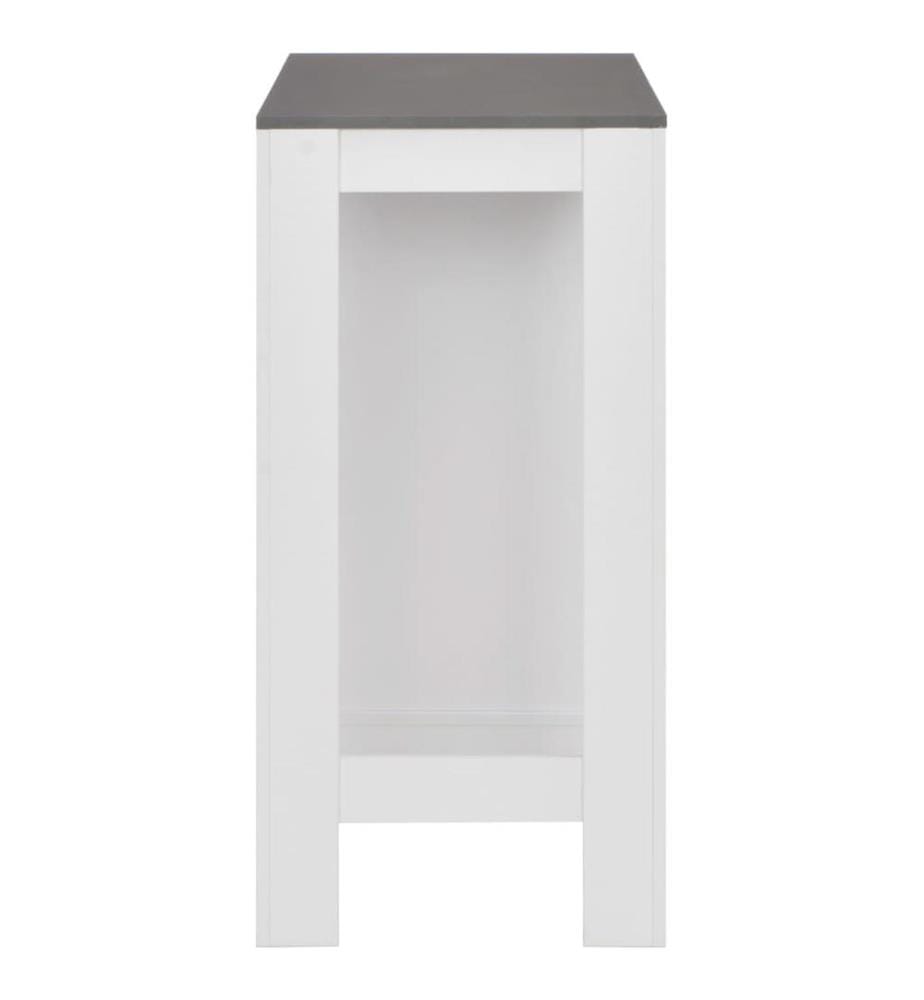 Table de bar avec étagère Blanc 110x50x103 cm