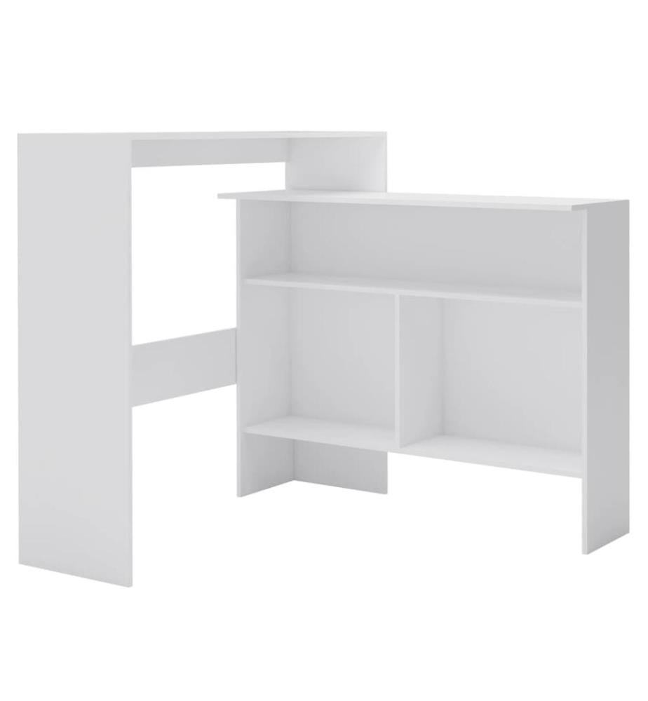 Bartisch mit 2 Tischplatten Weiss 130x40x120 cm