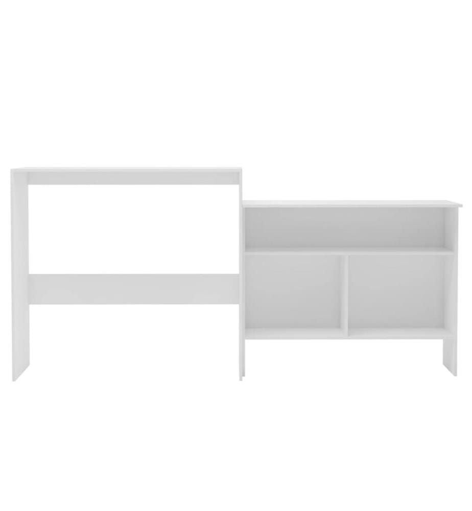 Bartisch mit 2 Tischplatten Weiss 130x40x120 cm