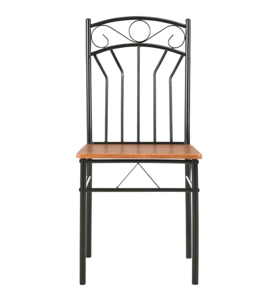Chaises à manger lot de 2 marron MDF