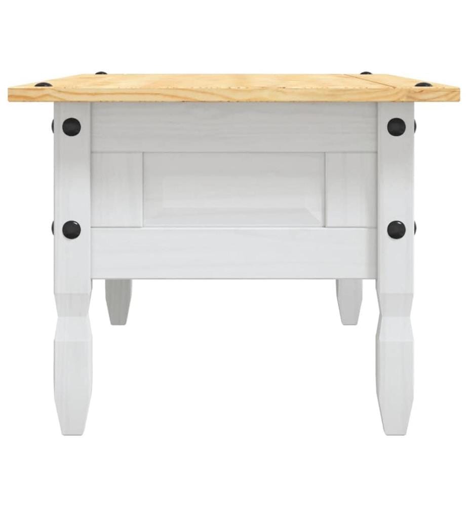 Couchtisch Mexiko-Stil Kiefernholz Weiss 100x55x44 cm