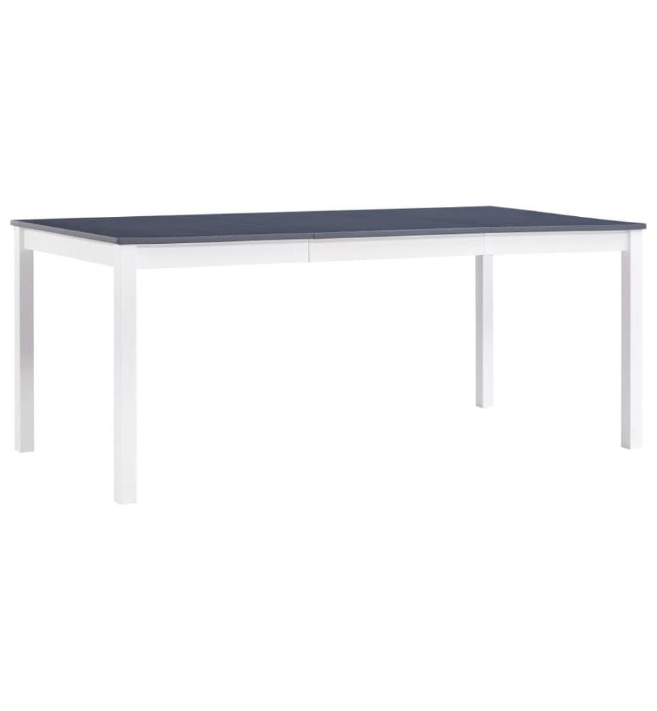 Table à manger Blanc et gris 180x90x73 cm Bois de pin