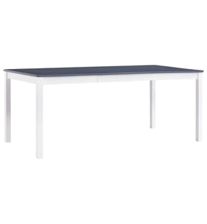 Table à manger Blanc et gris 180x90x73 cm Bois de pin
