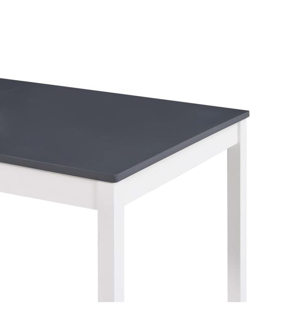 Table à manger Blanc et gris 180x90x73 cm Bois de pin