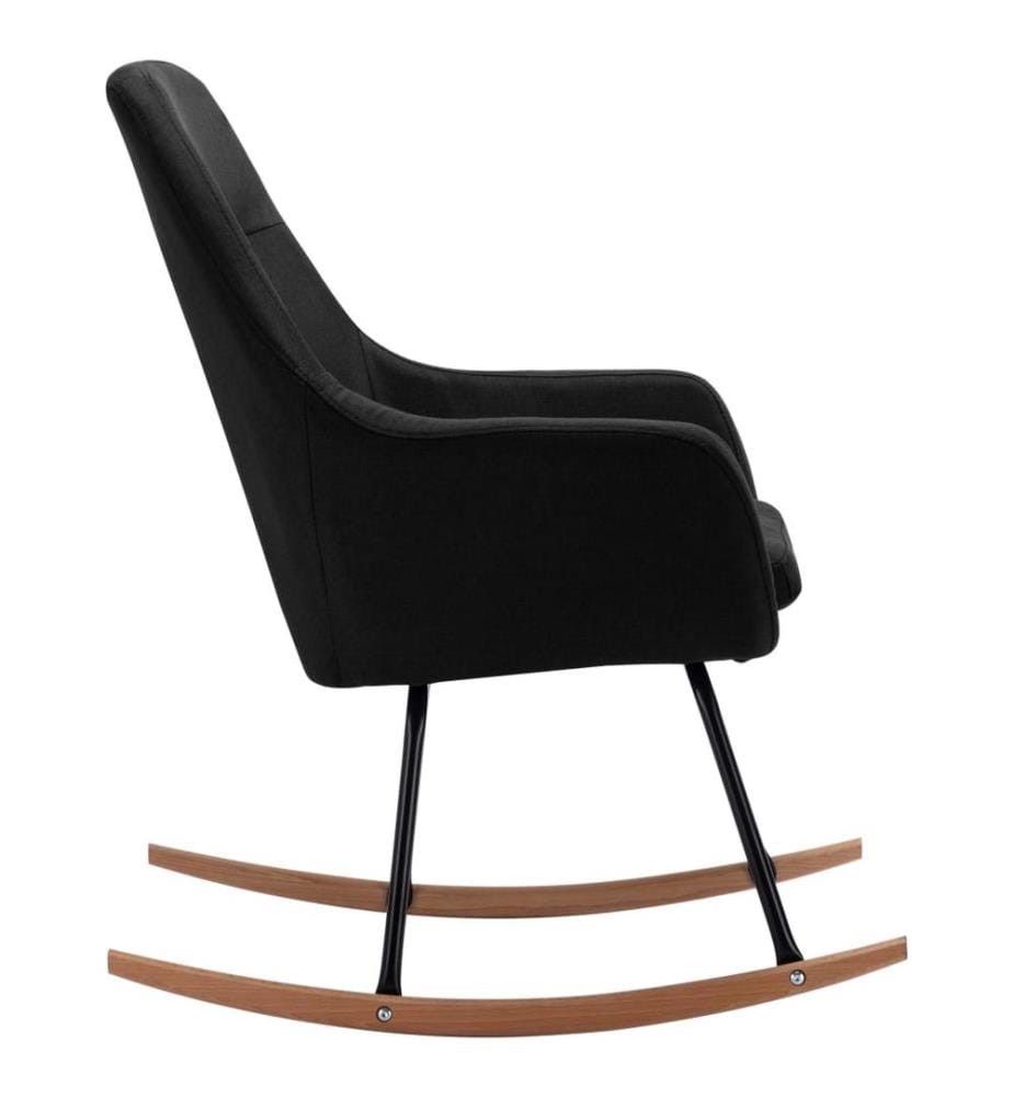 Chaise à bascule Noir Tissu