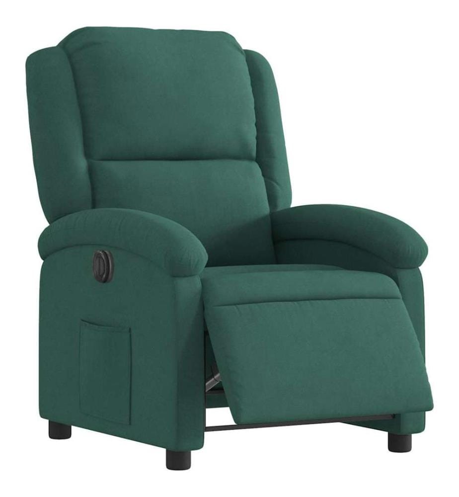 Fauteuil inclinable électrique vert foncé velours