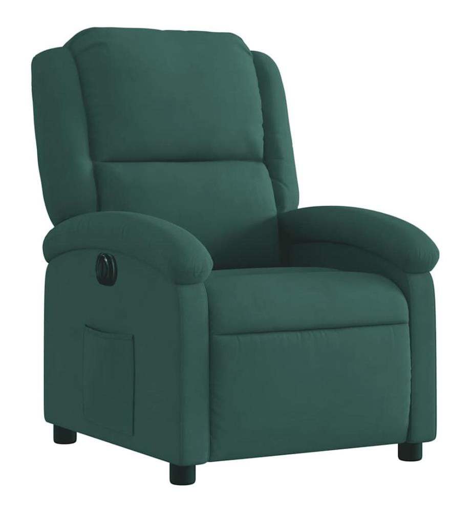 Fauteuil inclinable électrique vert foncé velours