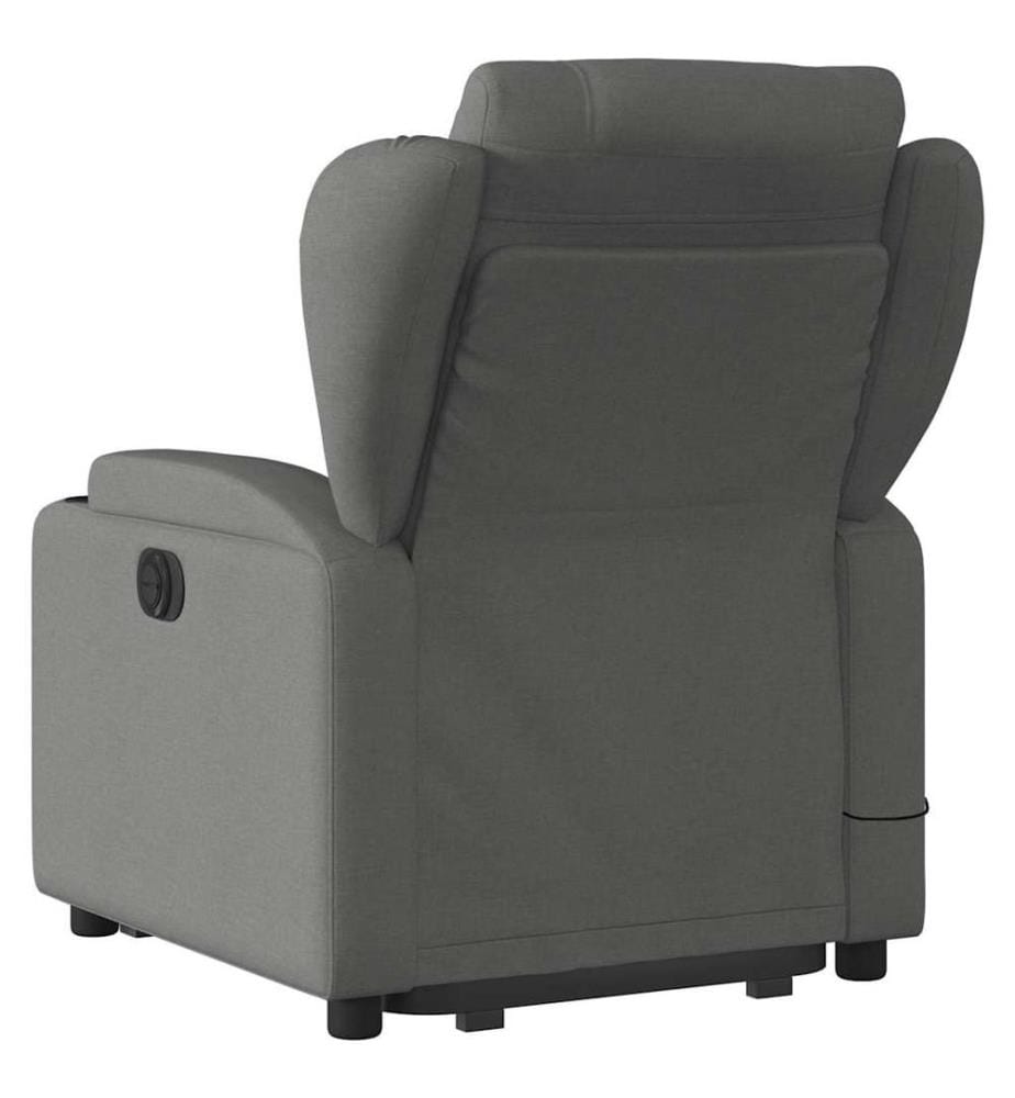 Elektrischer Massagesessel mit Aufstehhilfe Dunkelgrau Stoff