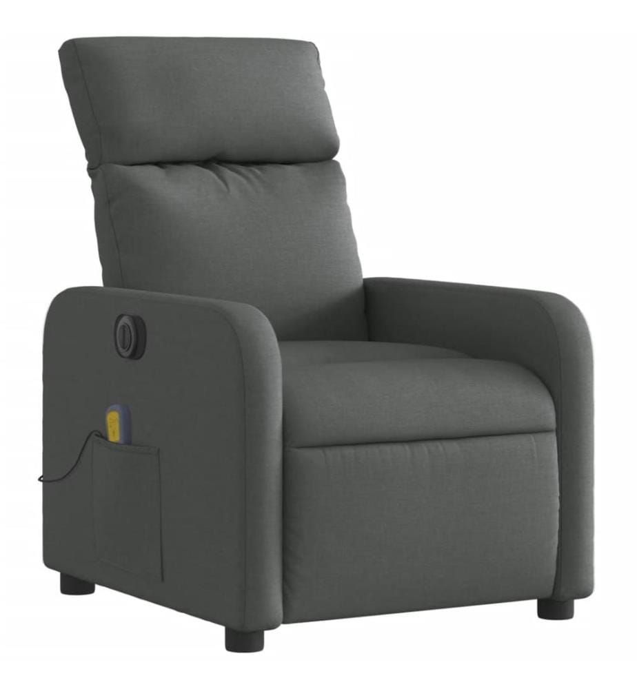 Massagesessel Elektrisch Dunkelgrau Stoff