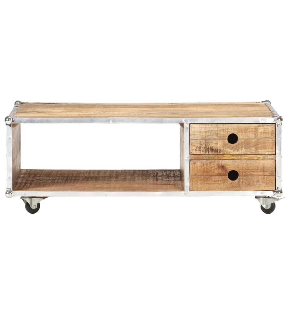 Table basse 89x59x33 cm Bois massif de manguier brut