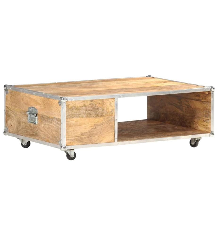 Table basse 89x59x33 cm Bois massif de manguier brut