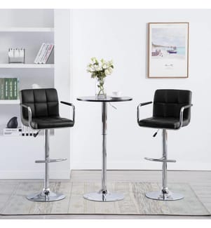 Tabourets de bar lot de 2 noir similicuir
