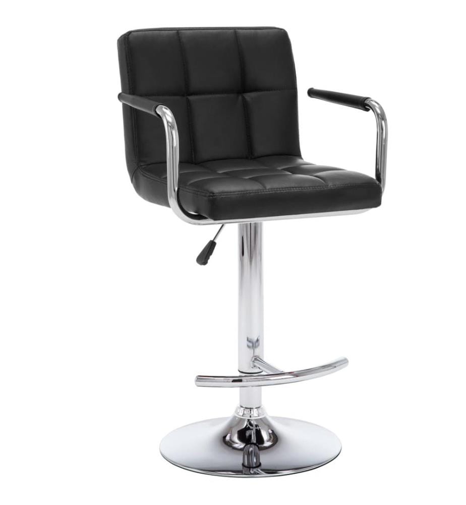 Tabourets de bar lot de 2 noir similicuir