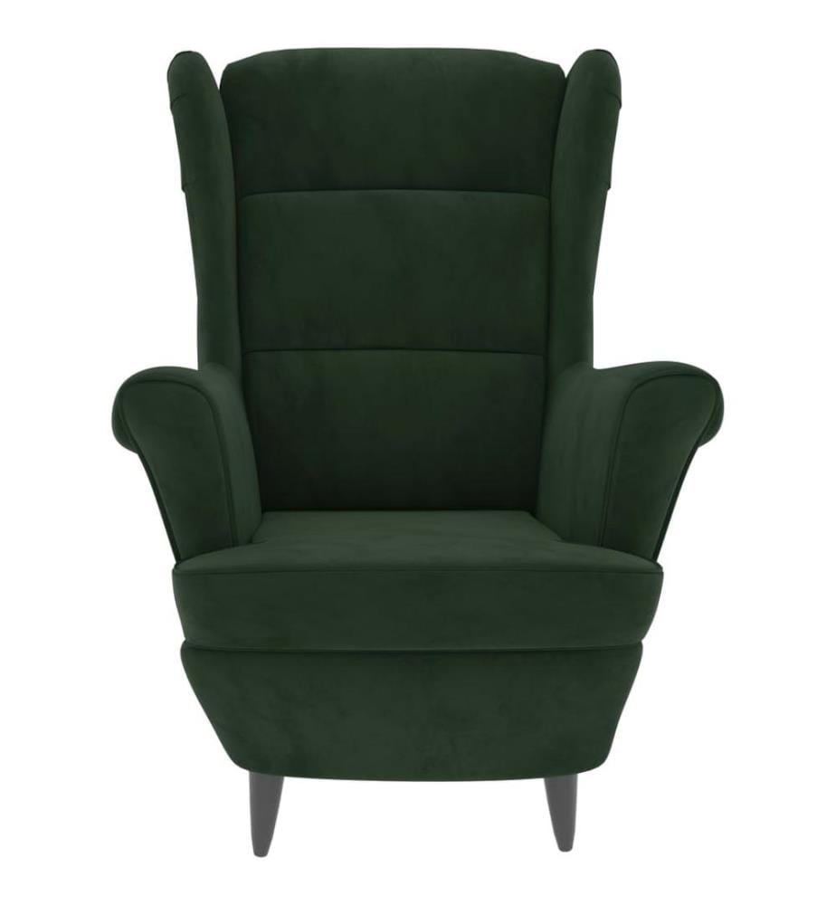 Fauteuil vert foncé velours