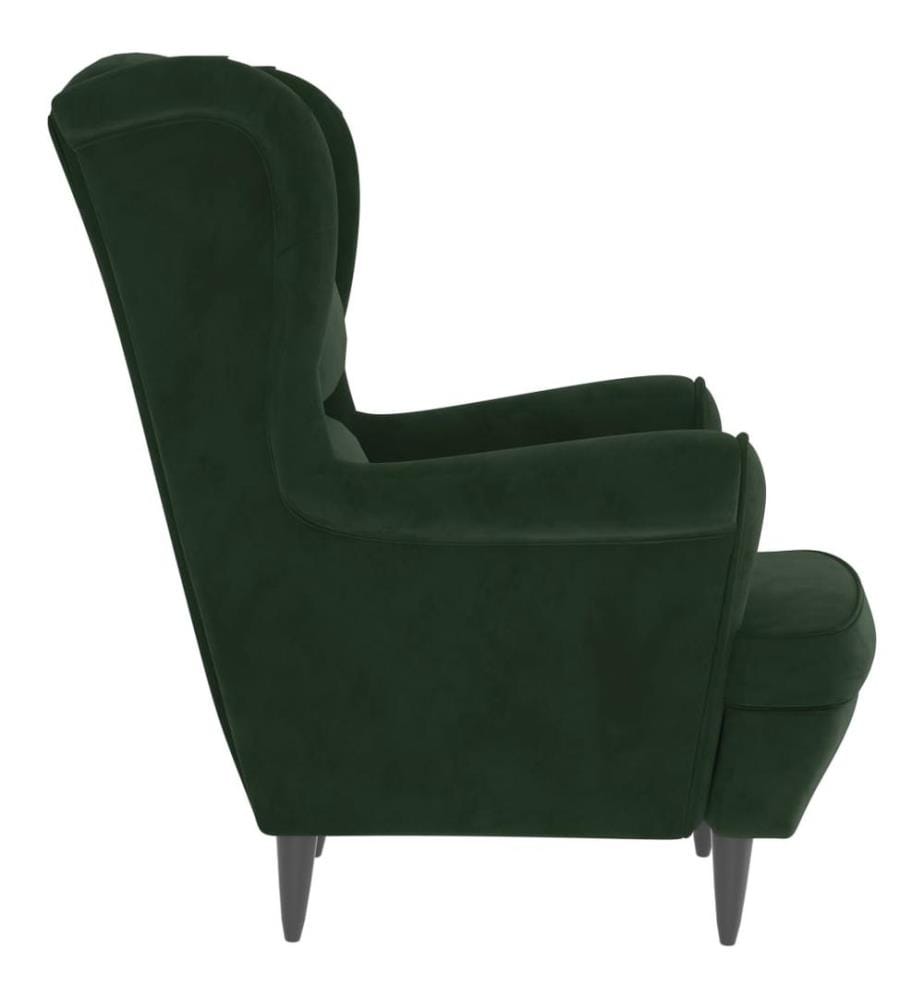 Fauteuil vert foncé velours
