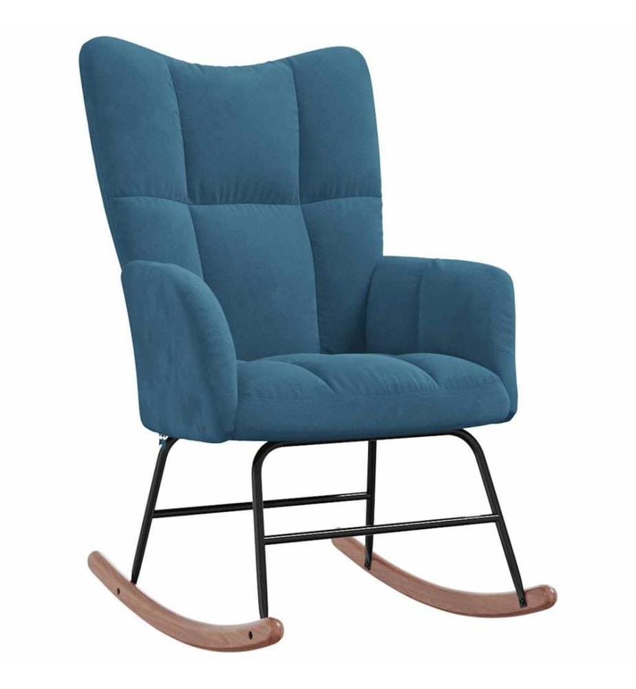 Chaise à bascule Bleu Velours