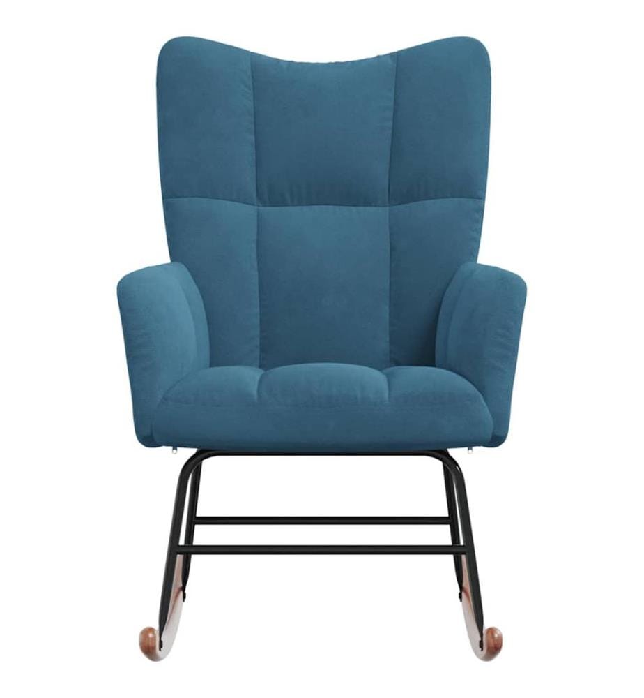 Chaise à bascule Bleu Velours