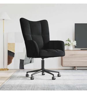 Chaise de relaxation Noir Velours