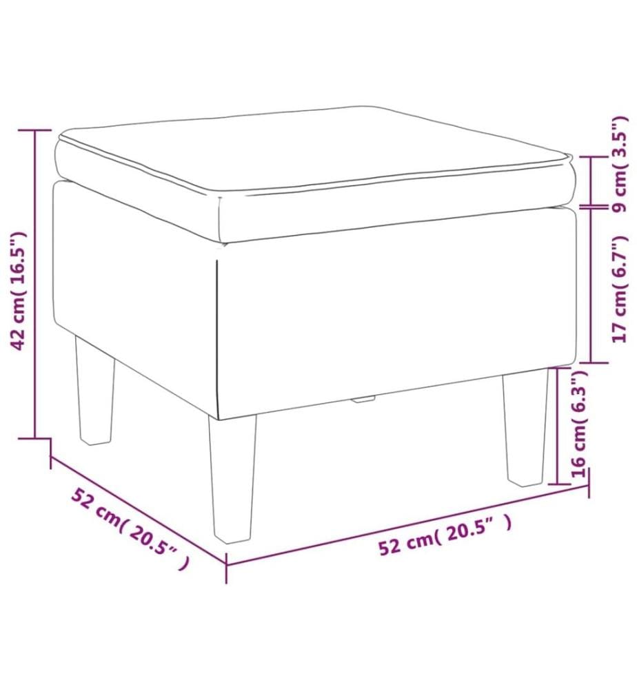 Hocker mit Holzbeinen Hellgrau Stoff