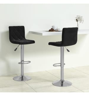 Tabourets de bar lot de 2 noir velours