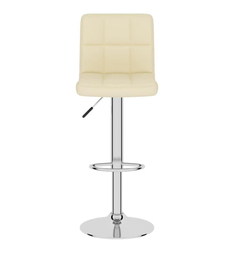 Tabourets de bar lot de 2 crème tissu