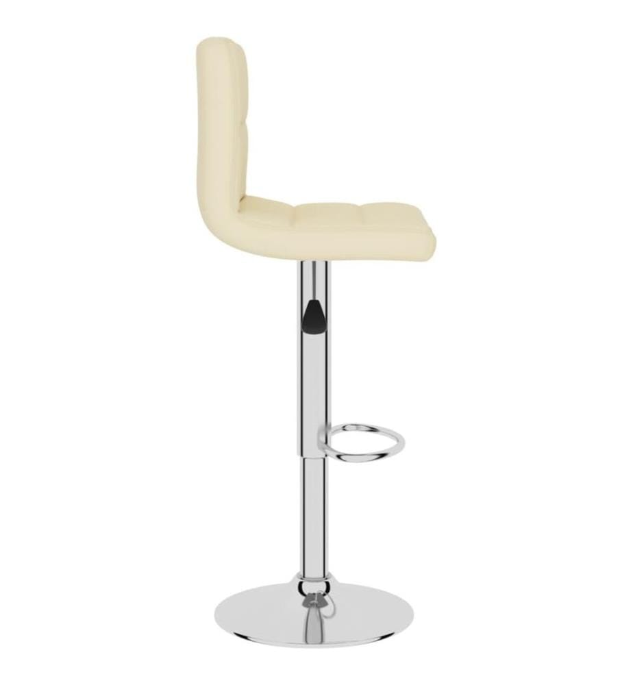 Tabourets de bar lot de 2 crème tissu