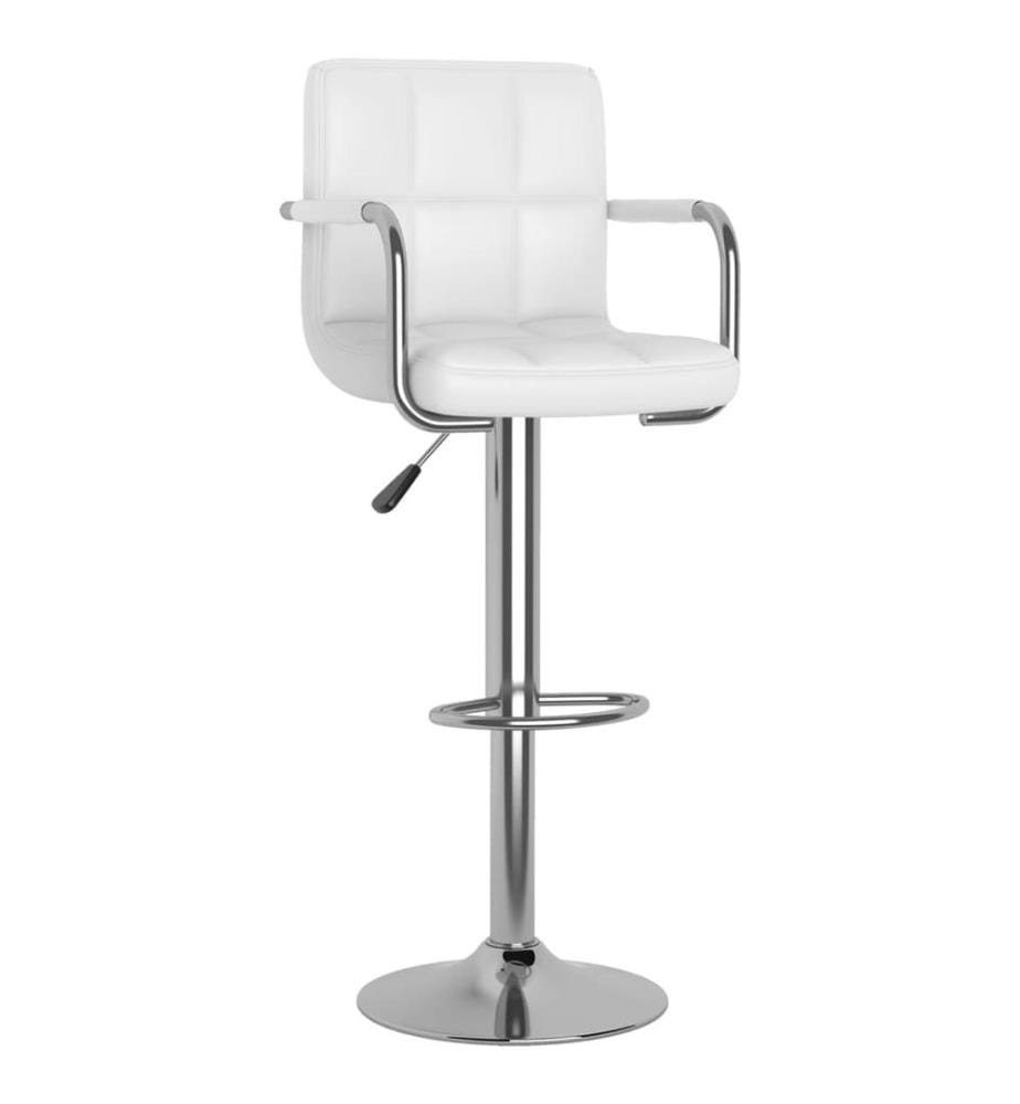 Tabourets de bar lot de 2 blanc similicuir