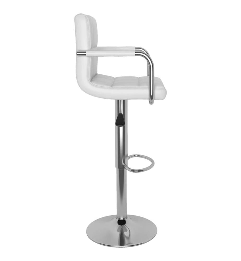 Tabourets de bar lot de 2 blanc similicuir