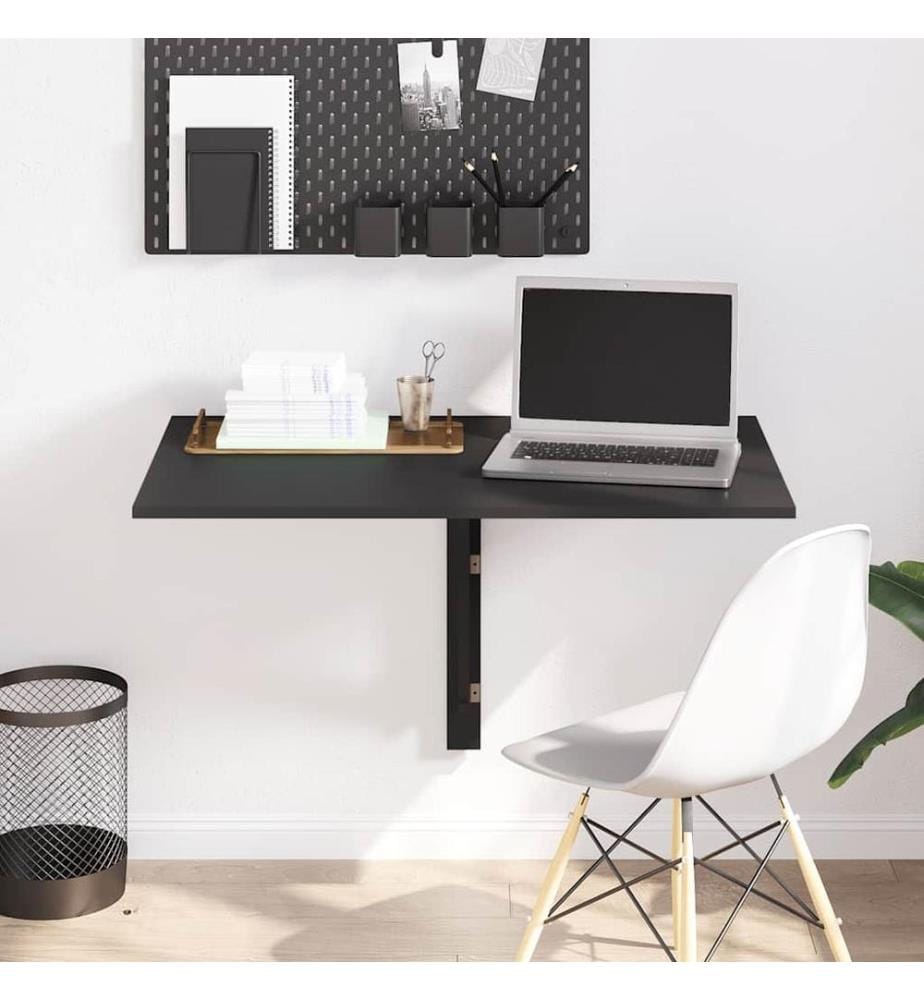 Table murale pliable Noir 100x60x56 cm Bois d'ingénierie