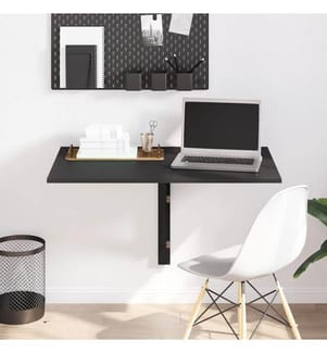 Table murale pliable Noir 100x60x56 cm Bois d'ingénierie