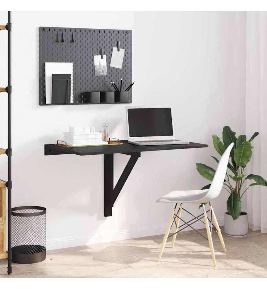 Table murale pliable Noir 100x60x56 cm Bois d'ingénierie
