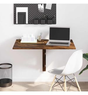 Table murale pliable Chêne fumé 100x60x56 cm Bois d'ingénierie